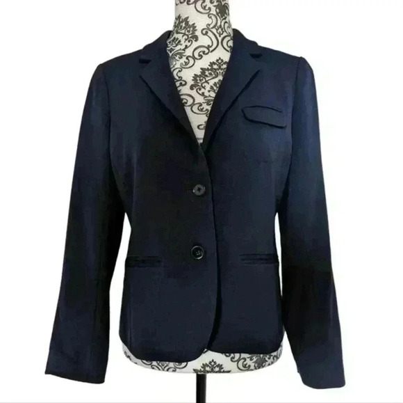 Gap Blazer Single Breasted Dark Navy Blue Satin Lined Professional Women's 4 - Picture 2 of 13